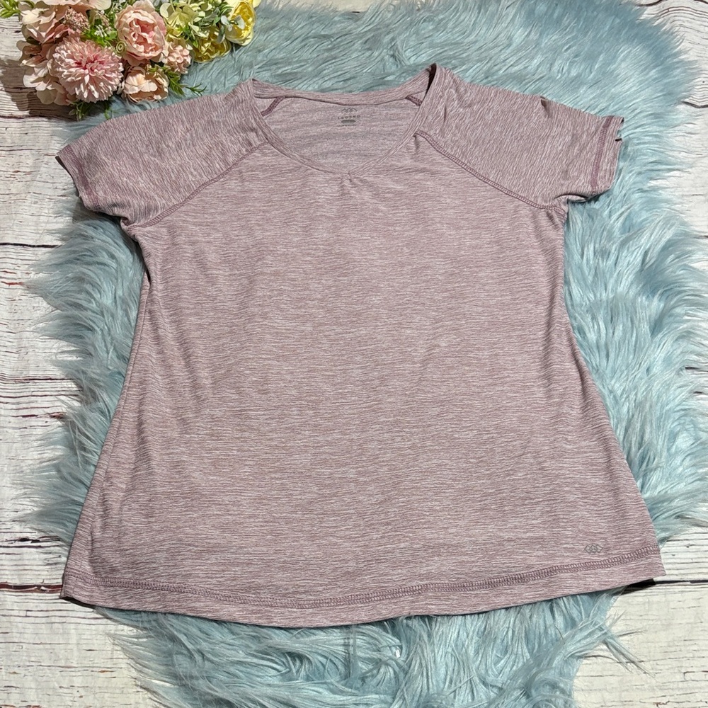 Leg3nd Light Purple Spacedye V Neck Short Sleeve Tee sz M